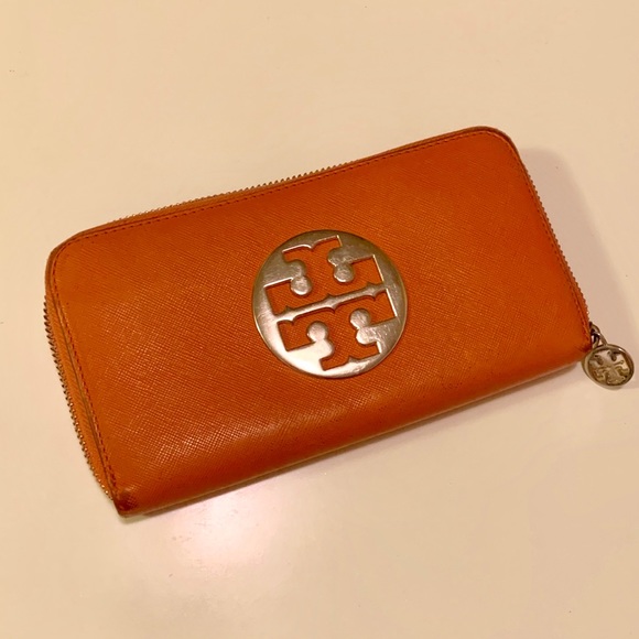 tory burch orange wallet
